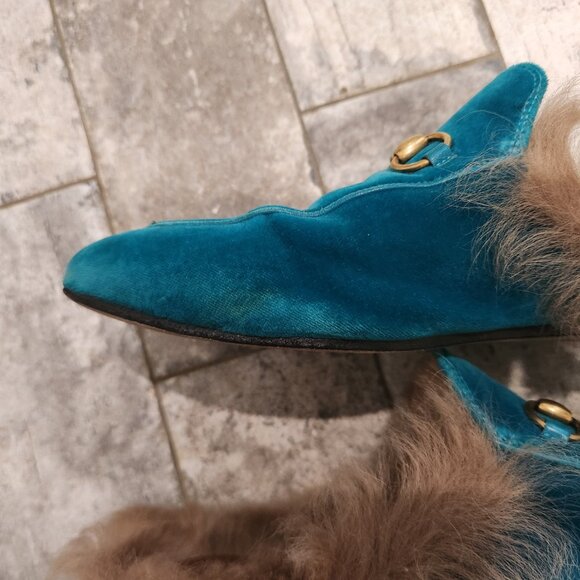 Gucci Turquoise Princetown Sandals or Flats, Authentic - Picture 8 of 9